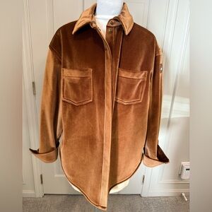 Alo Yoga Ribbed Velour Mountain Side Shacket  in Macchiato Brown Size Small